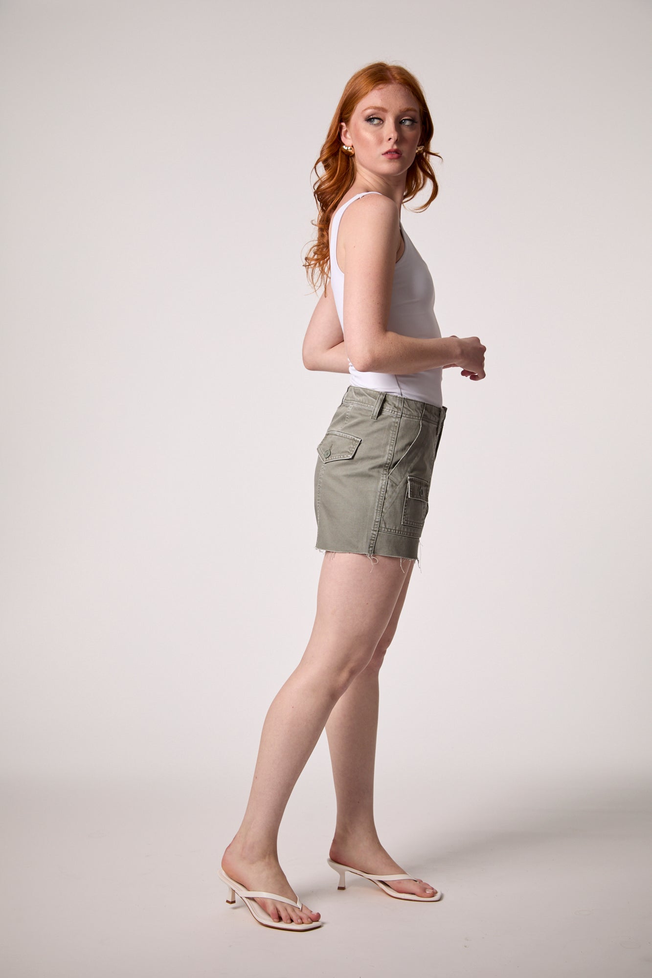Adeline Cargo Short- Light Olive