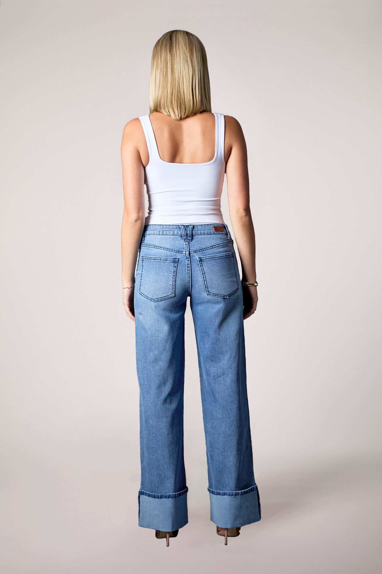 Cuffed Low Rise Recycled Wide Leg - Medium Tel Aviv