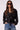 Charli Cropped Trench Coat in Black