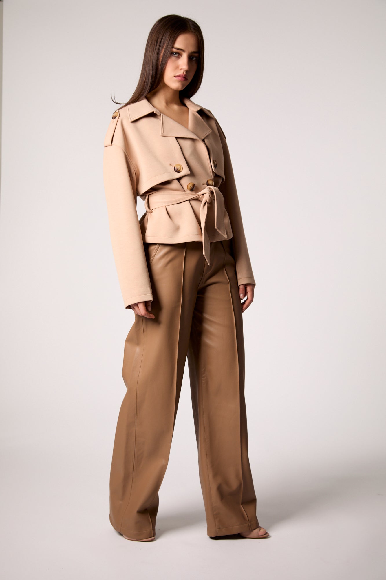 Charli Cropped Scuba Trench