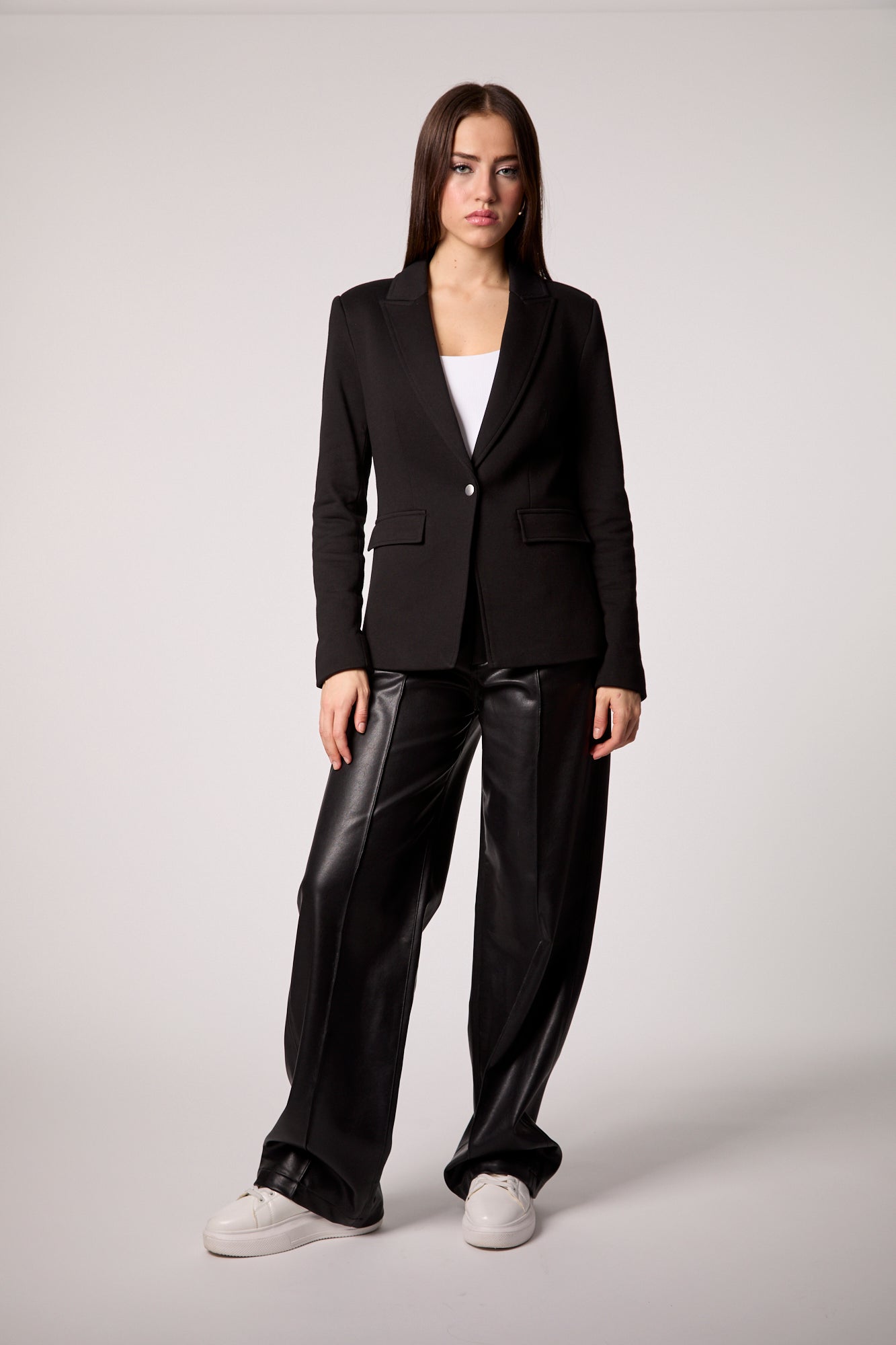 Helen Blazer With Removable Denim Insert - Black