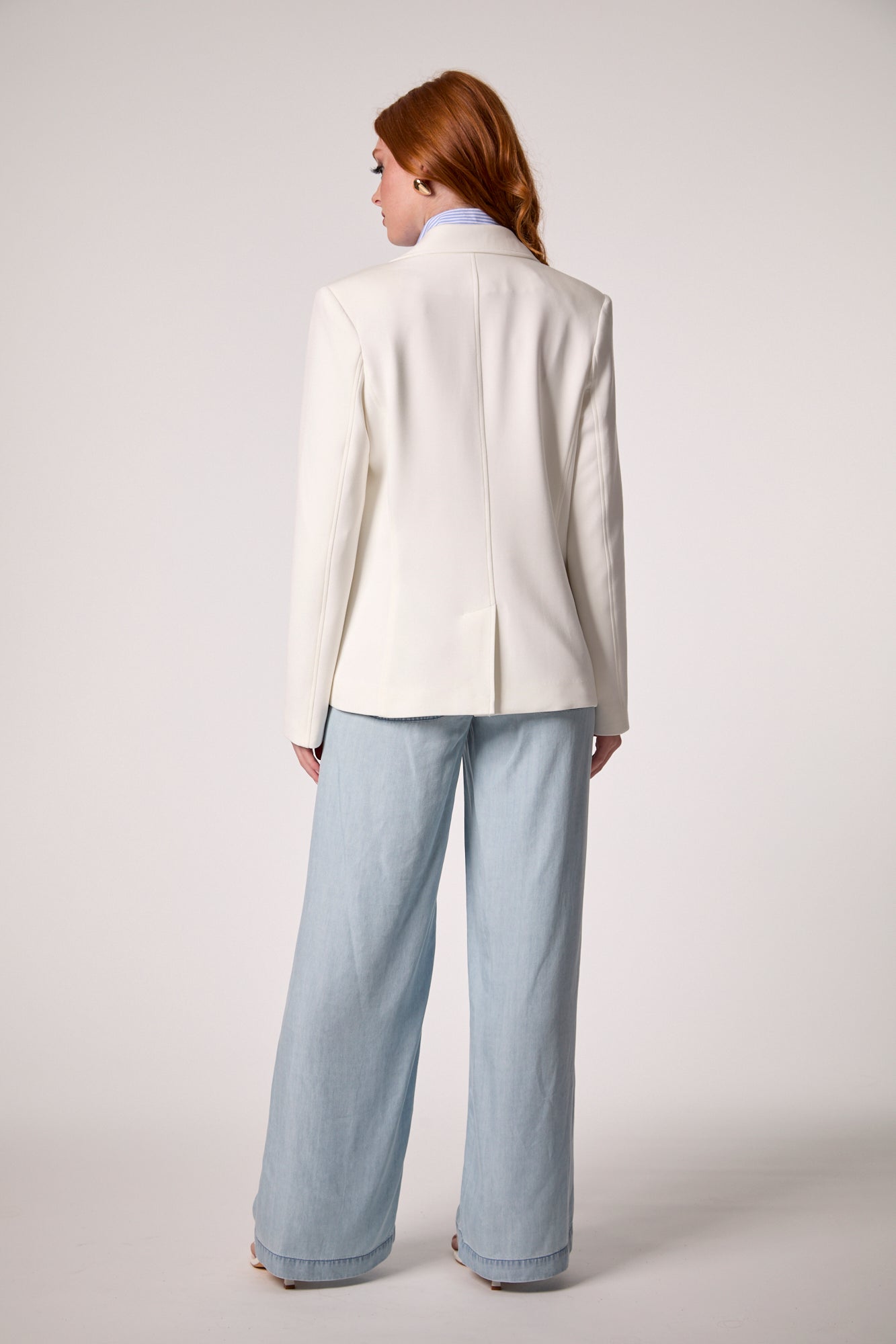 Helen Blazer With Removable Shirt Insert- Whipped Cream