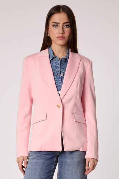 Helen Blazer With Removable Denim Insert - Pale Pink – Blue Revival