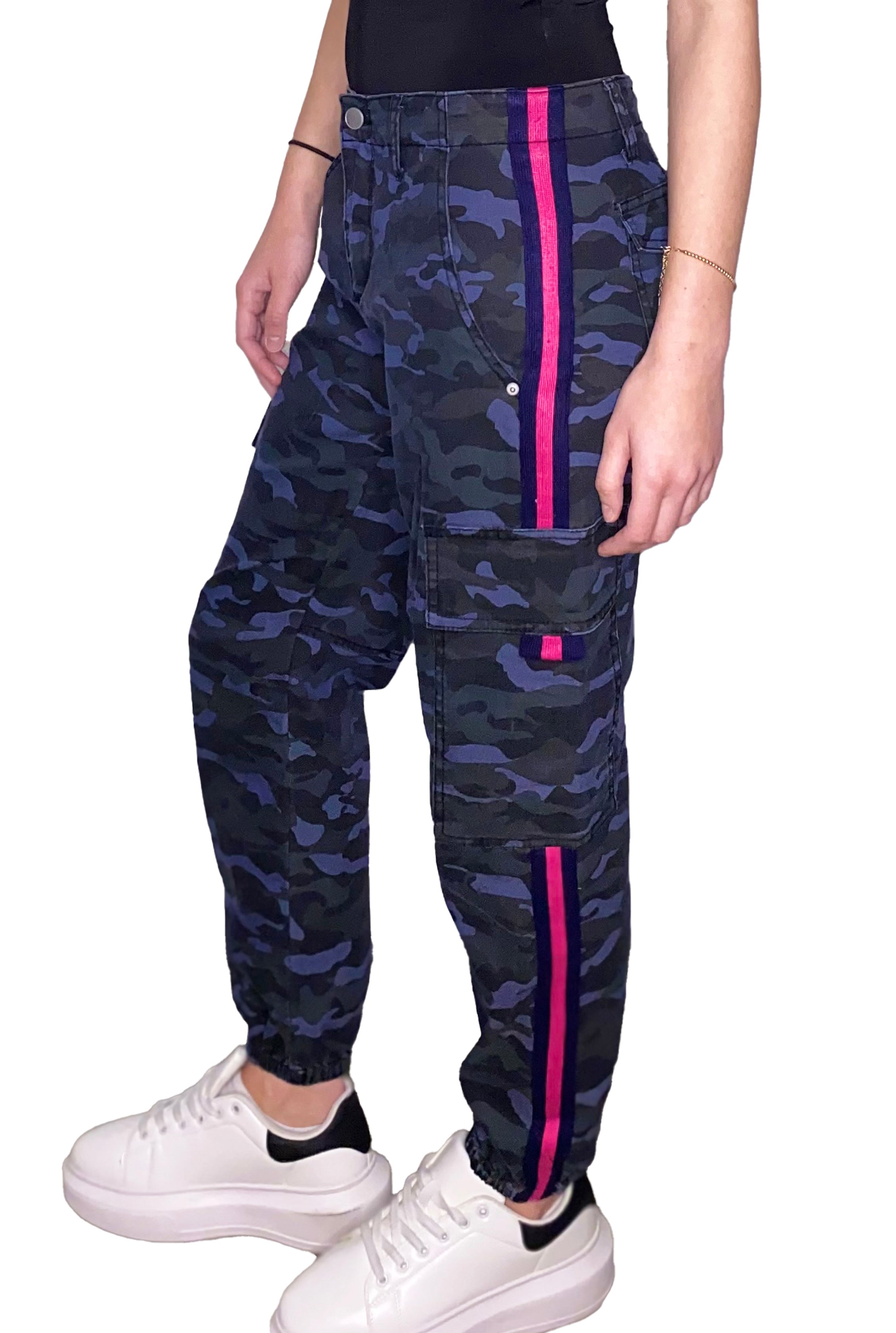 Illegal Cargo in Blue Camo With Pink Stripe