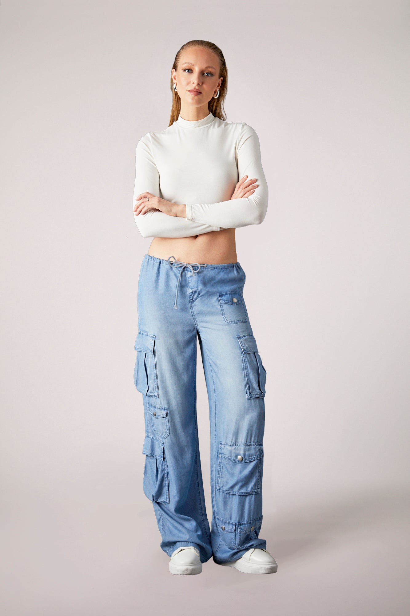 In Combat Tencel Wide Leg - Light Tel Aviv