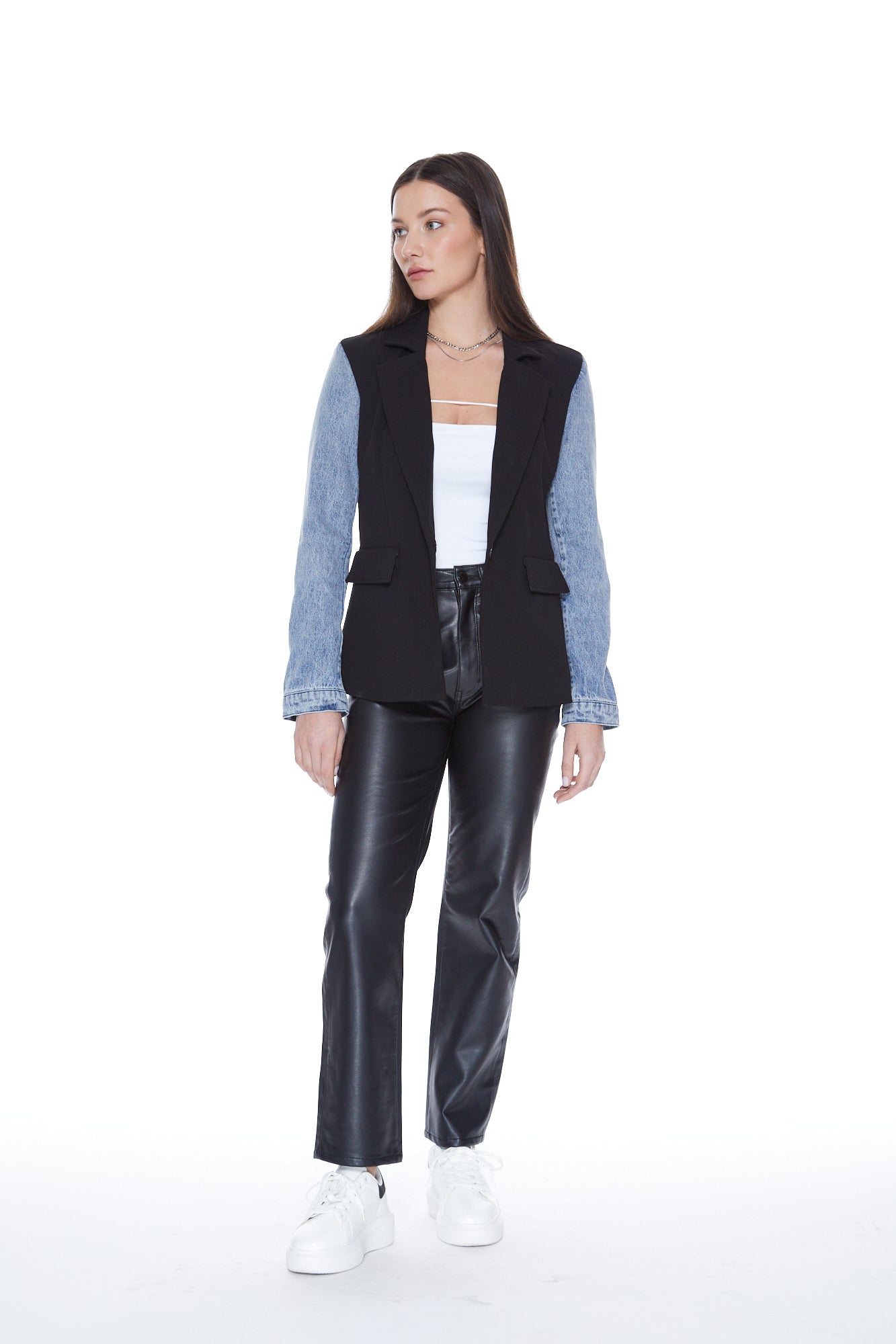 Mix Denim Helen Blazer in Black