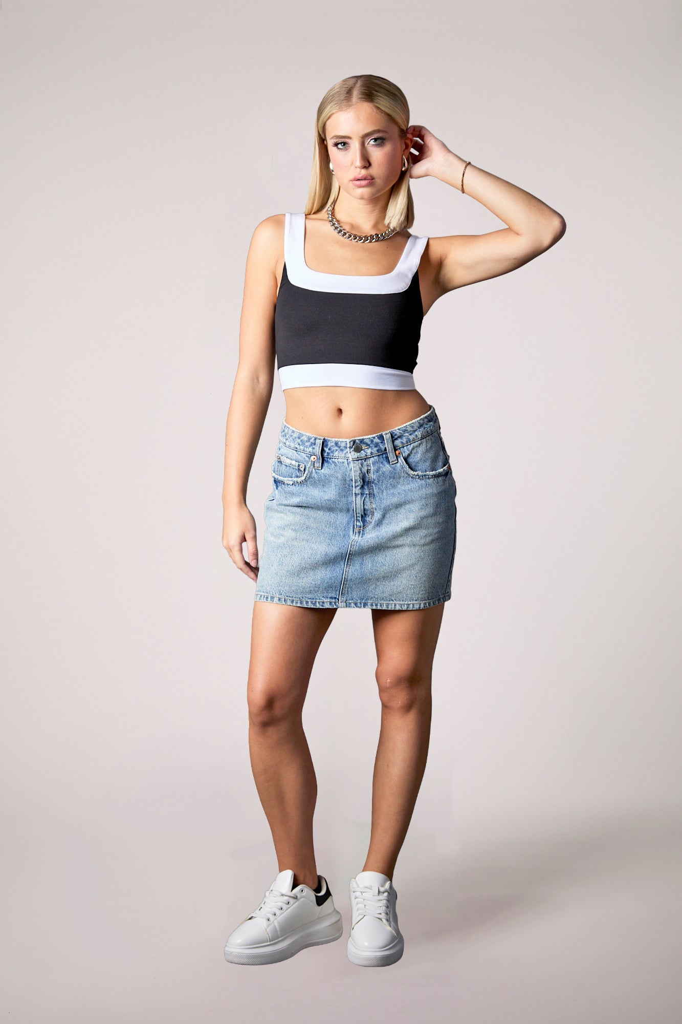 On The Edge Mini Skirt- Crete