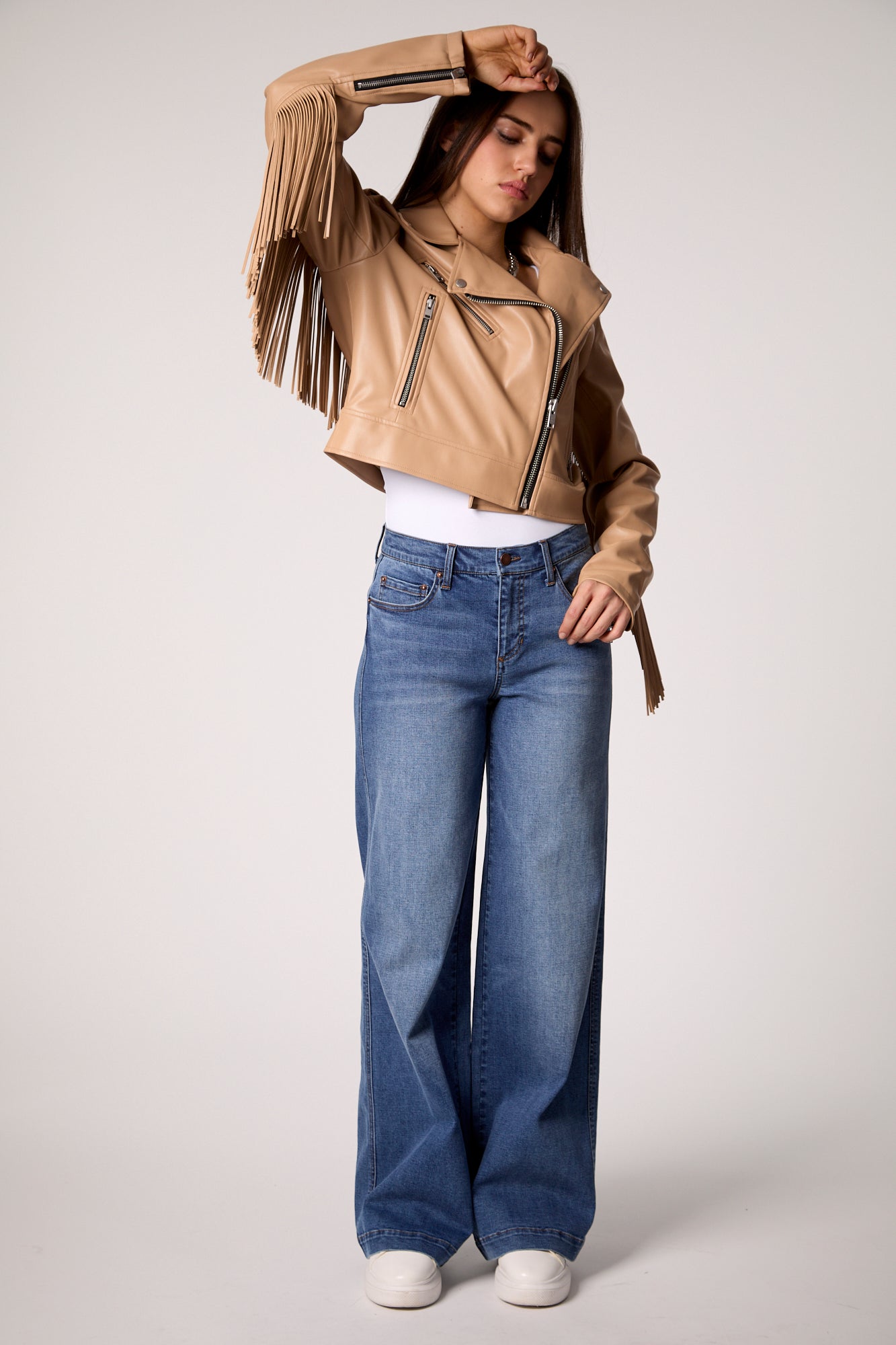 The Way She Moves Unreal Leather Jacket -  Sand Dune