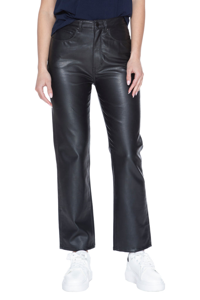 UnReal Leather Straight Leg Pant in Black