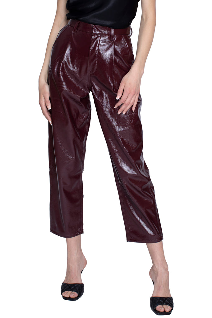 UNreal Patent Leather Trouser in Mahogany