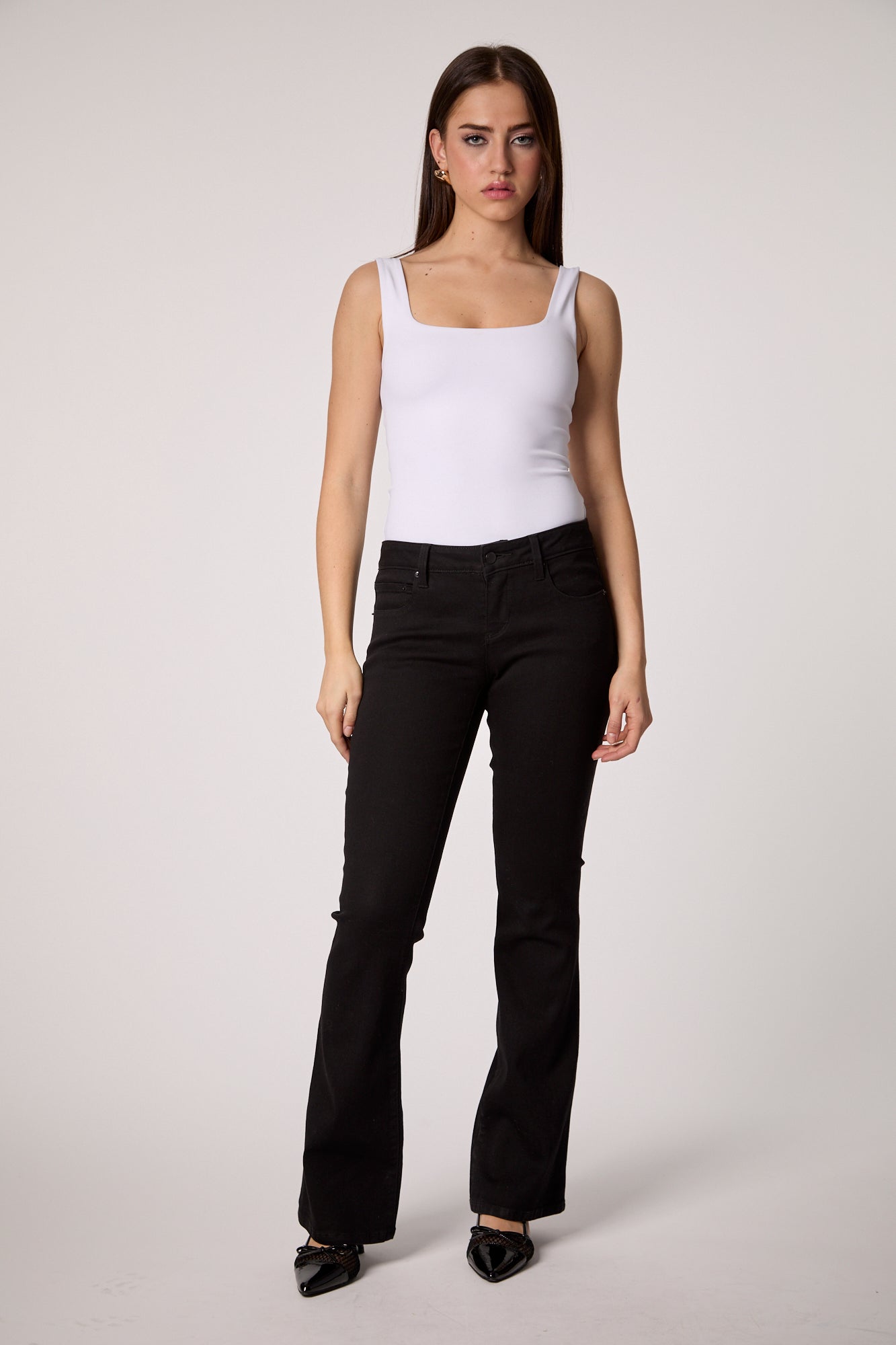 Y2K Low Rise Recycled Boot Cut - Black