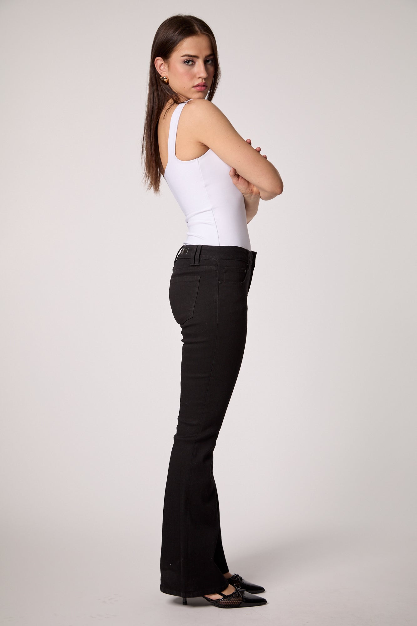 Y2K Low Rise Recycled Boot Cut - Black