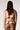 Blue Revival Charli cropped scuba trench in camel, back view showing the fitted cropped silhouette and tie belt.