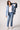 Blue Revival Helen blazer in heather blue removing the removable denim insert, featuring a fitted silhouette and front flap pockets.
