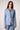 Blue Revival Helen blazer with removable denim insert in heather blue, featuring a fitted silhouette, silver buttons and flap pockets.