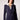 Blue Revival Helen double breasted blazer with removable grey hoodie insert in navy, featuring a fitted silhouette, silver buttons and flap pockets.