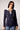 Blue Revival Helen double breasted blazer with removable grey hoodie insert in navy, featuring a fitted silhouette, silver buttons and flap pockets.