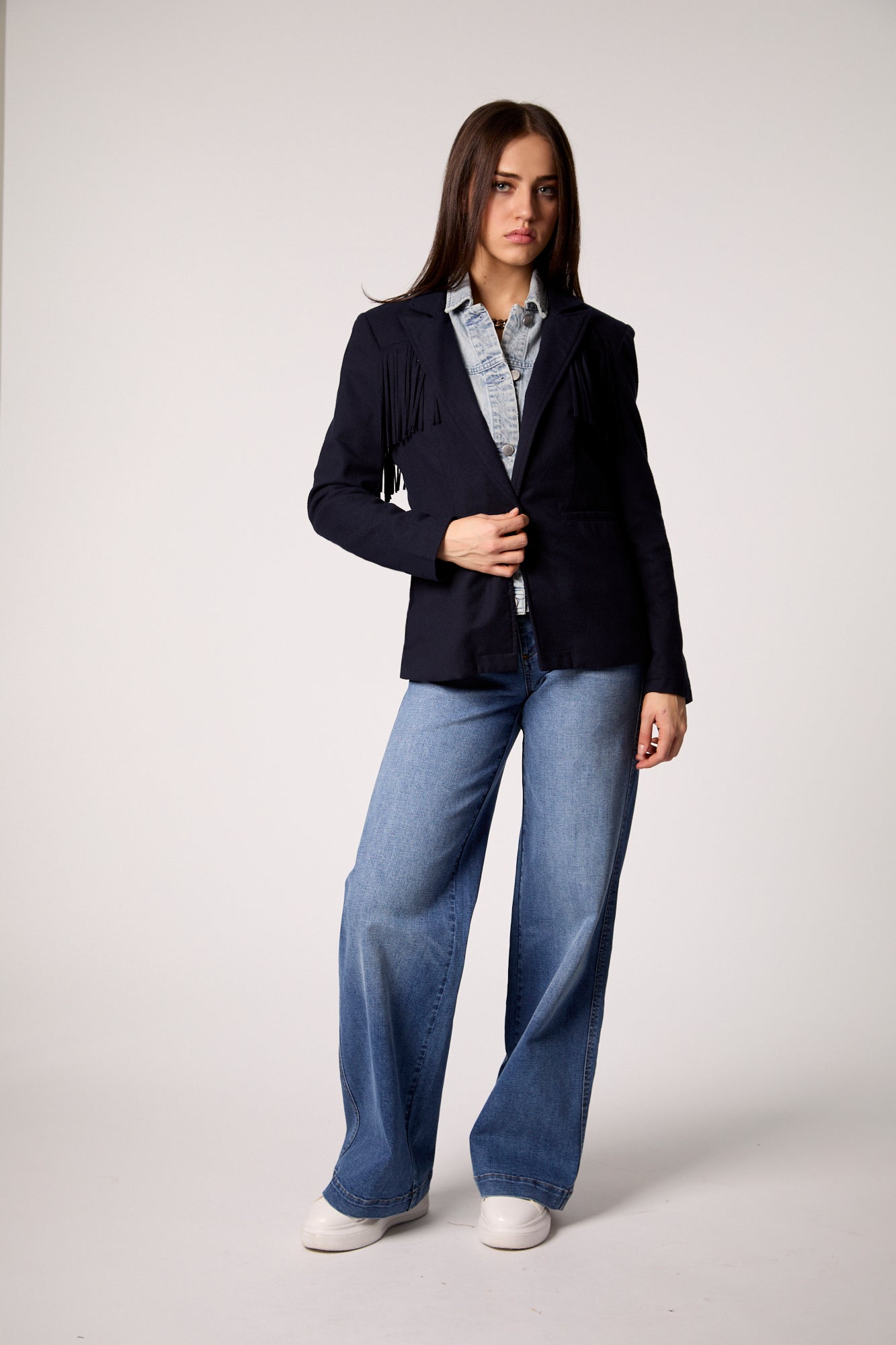 Helen Fringe Blazer - Midnight