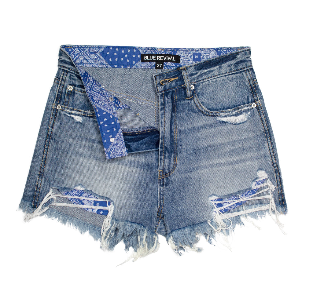 Wild & Free Short With Blue Bandana Pockets
