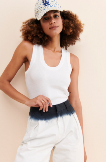 Dip Dye Trouser in White & Black